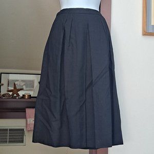 Vintage PLUS SIZE WEATHERVANE Black Wool A-line Pleated Skirt
